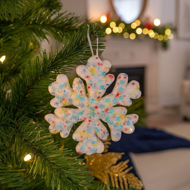 Adorno Copo de Nieve con Estrellas Multicolor