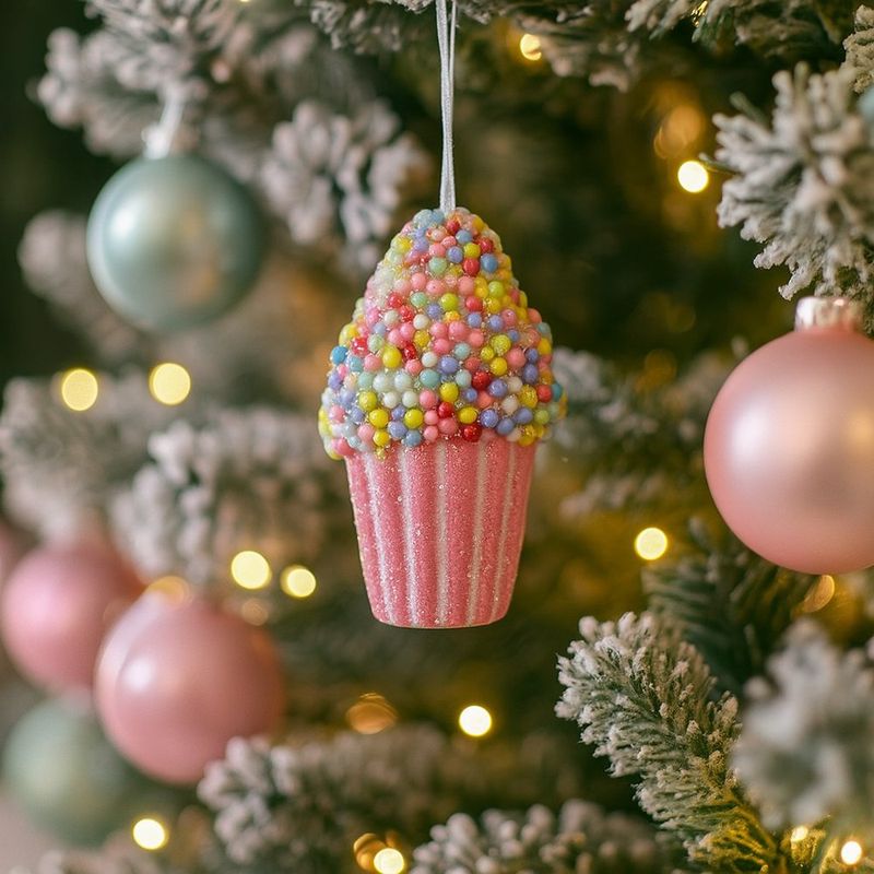 Helado Decorativo Rosado con Chispas