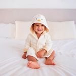 Bata con Capucha Diseño Pollito Talla 0-9 Meses