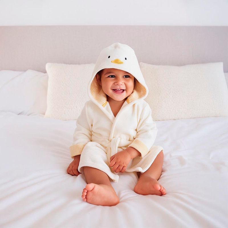 Bata con Capucha Diseño Pollito Talla 0-9 Meses