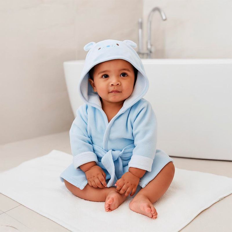 Bata con Capucha Diseño Perrito Talla 0-9 Meses