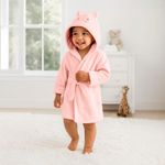 Bata con Capucha Diseño Conejito Talla 0-9 Meses