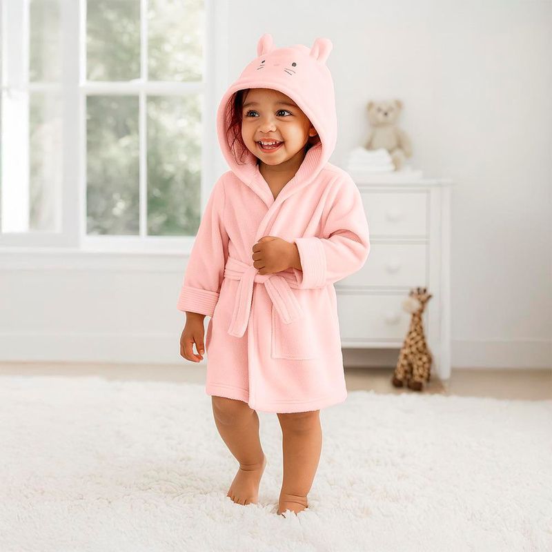 Bata con Capucha Diseño Conejito Talla 0-9 Meses