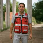 Chaleco Brigadista con Cintas Reflejantes Rojo