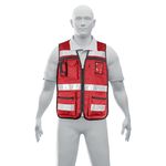 Chaleco Brigadista con Cintas Reflejantes Rojo