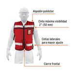 Chaleco Brigadista con Cintas Reflejantes Rojo