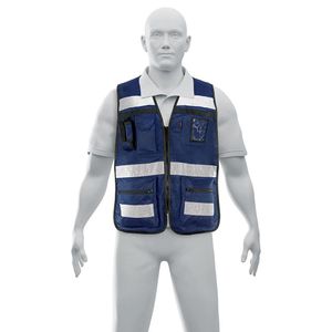 Chaleco Brigadista con Cintas Reflejantes Azul