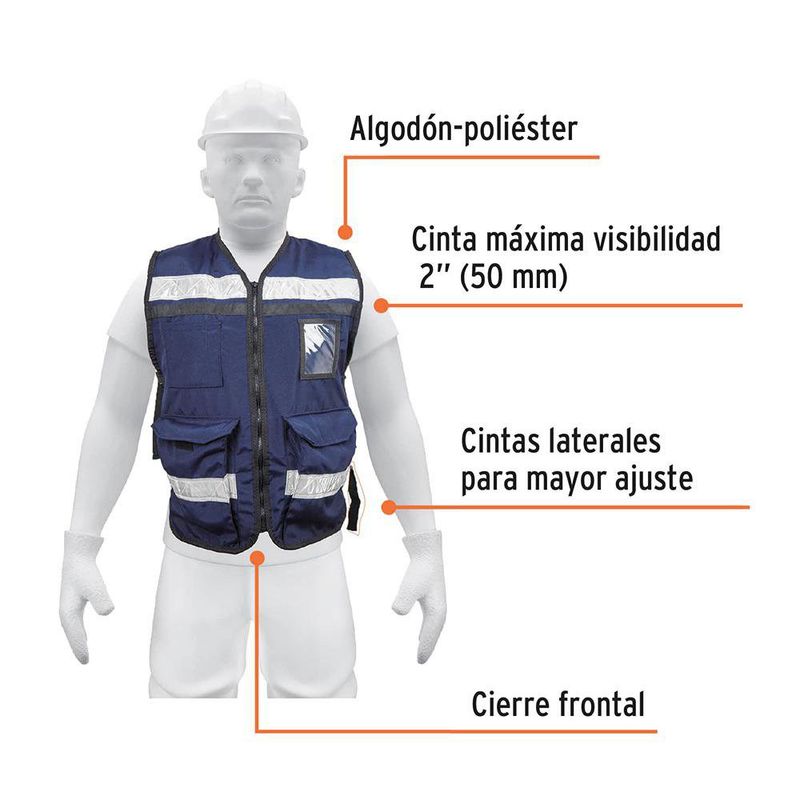 Chaleco Brigadista con Cintas Reflejantes Azul
