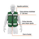 Chaleco Brigadista con Cintas Reflejantes Verde