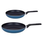 Set de 2 Sartenes de 20 y 24 cm de Aluminio con Antiadherente para Cocina Color Azul