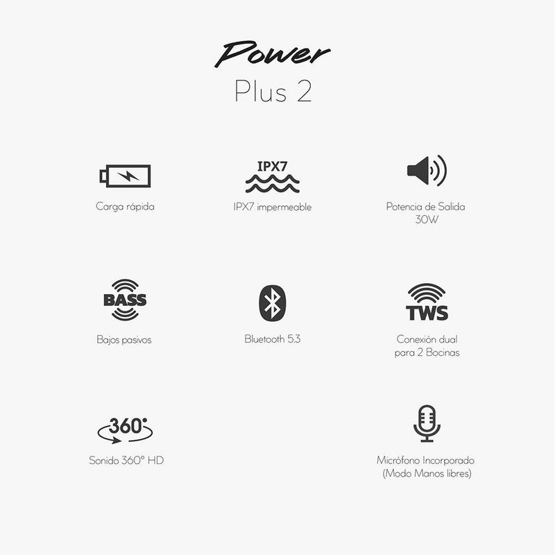 Bocina Portátil Power Plus Gen2 Negro