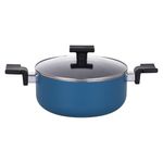 Olla de Aluminio Antiadherente con Tapa Azul
