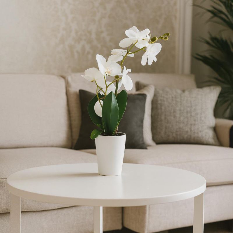 Orquídea Artificial Blanca con Pote