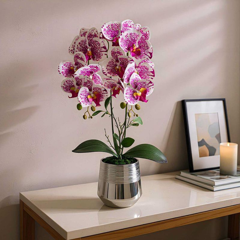 Orquídea Artificial Con Maceta Rosa 56 cm