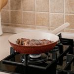 Sartén Antiadherente de 26 cm de Aluminio Forjado Café y Beige