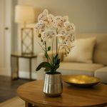 Orquídea Artificial con Pote Blanca