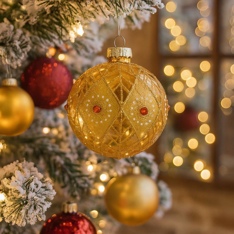 Esfera Dorada con Perlas y Detalles