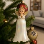 Adorno Navideño de Ángel con Alas Doradas