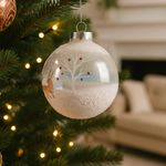 Bomba Navideña con Detalles Multicolor 8 cm Color Blanco