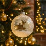 Bomba Navideña con Detalles Multicolor 8 cm Color Blanco