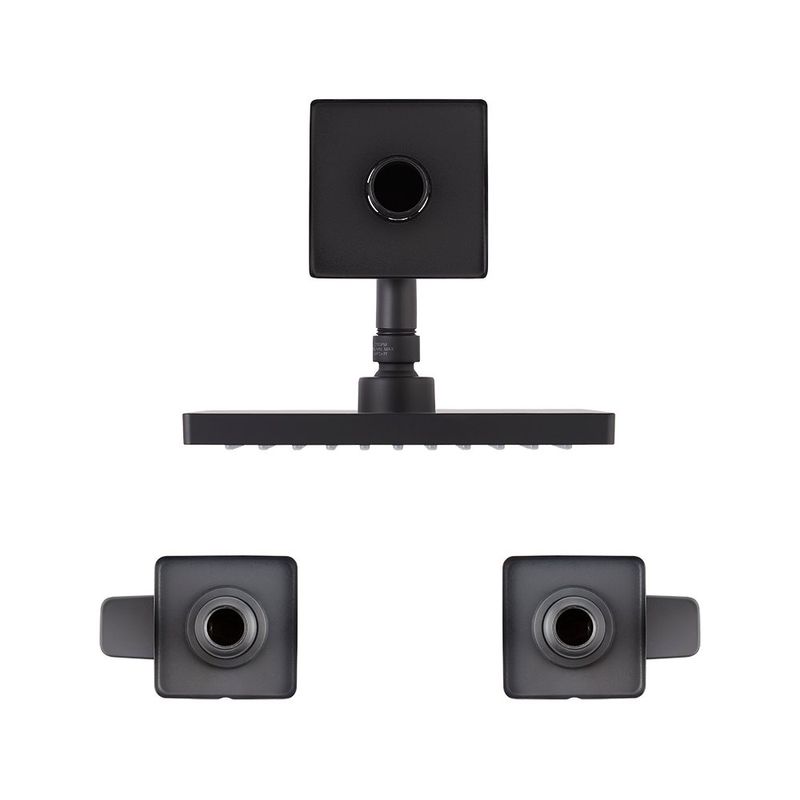 Regadera con Mezclador 2 Llaves 8 Plg Sena Color Negro