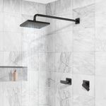 Regadera con Mezclador 2 Llaves 8 Plg Sena Color Negro