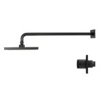 Regadera con Mezclador 2 Llaves 8 Plg Sena Color Negro