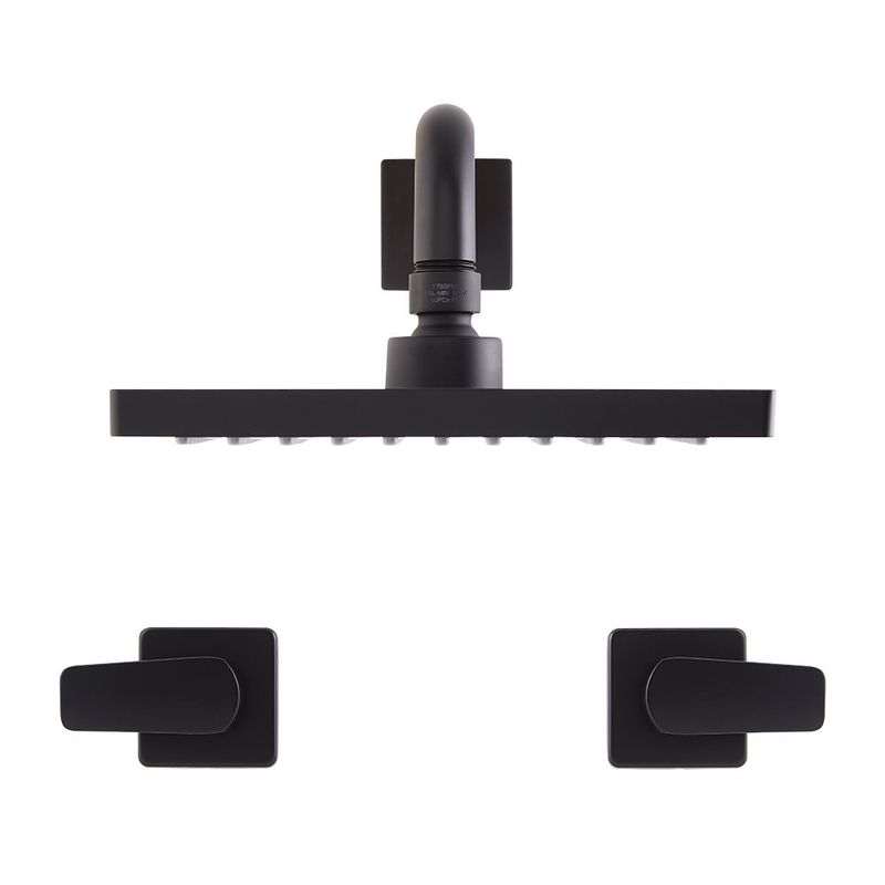 Regadera con Mezclador 2 Llaves 8 Plg Sena Color Negro