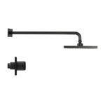 Regadera con Mezclador 2 Llaves 8 Plg Sena Color Negro