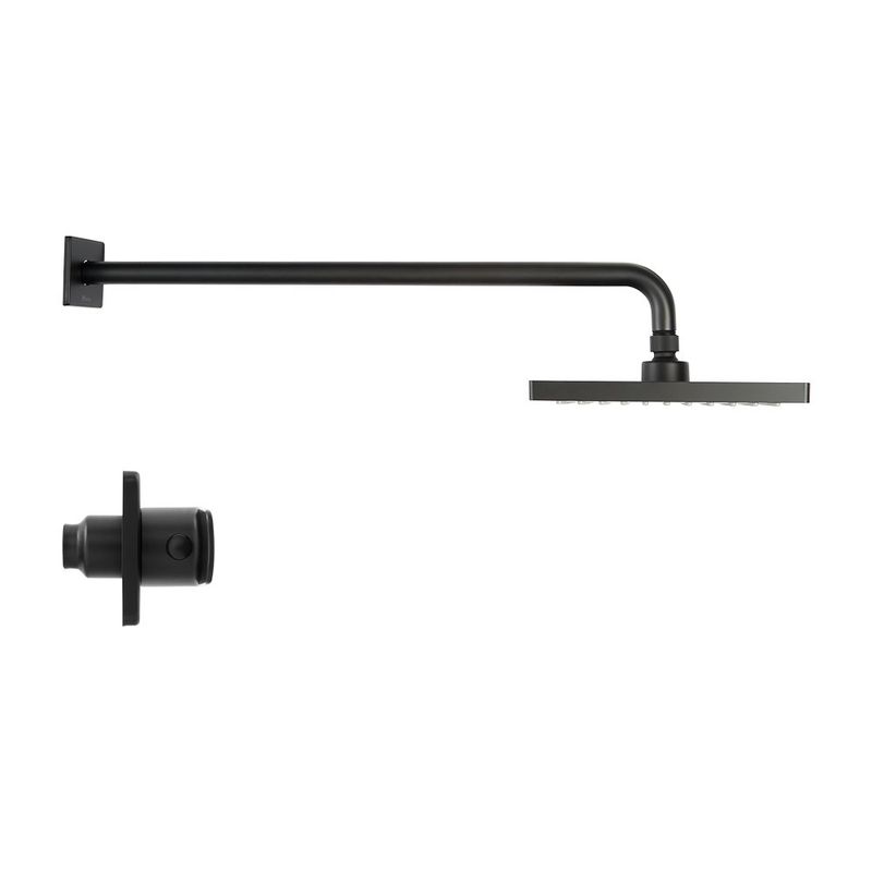 Regadera con Mezclador 2 Llaves 8 Plg Sena Color Negro