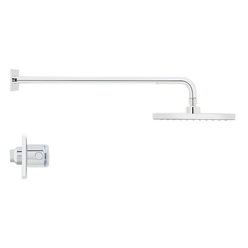 Regadera con Mezclador 2 Llaves 8 Plg Sena Cromo