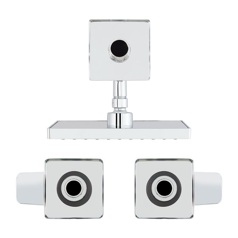 Regadera con Mezclador 2 Llaves 8 Plg Sena Cromo