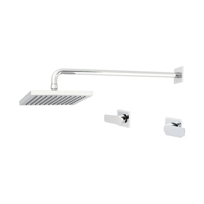 Regadera con Mezclador 2 Llaves 8 Plg Sena Cromo