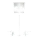 Regadera con Mezclador 2 Llaves 8 Plg Sena Cromo