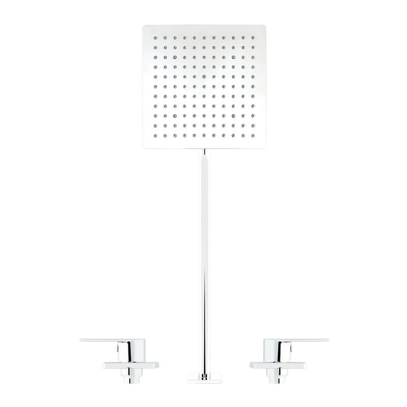 Regadera con Mezclador 2 Llaves 8 Plg Sena Cromo