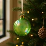 Esfera Navideña Verde Tornasol