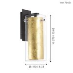 Lámpara de Pared Pantalla Cilíndrica de Cristal 40 W