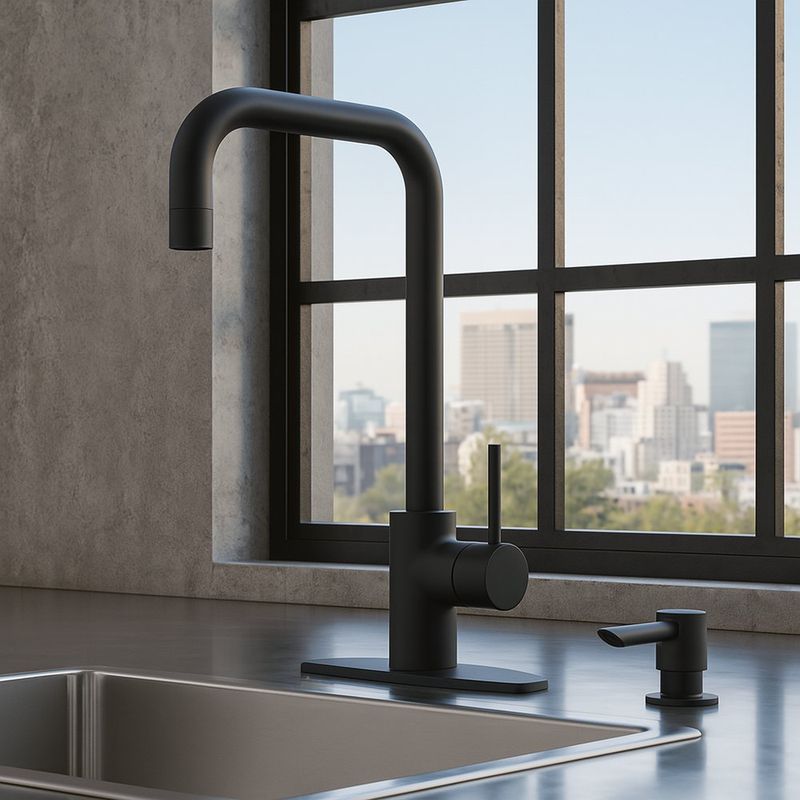 Grifo de Cocina Monocontrol Sena Alto Negro Mate