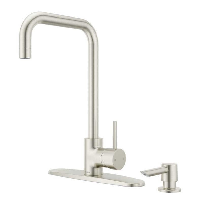 Grifo de Cocina Sena Monocontrol Cuello Alto 8 plg Acero Inoxidable