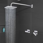 Regadera con Mezclador 2 Llaves 8 Plg Sena Cromo