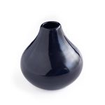 Florero Pequeño Azul Mate con Forma Orgánica