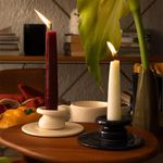 Candelero Blanco Mate de Cerámica para Vela Chica