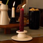Candelero Blanco Mate de Cerámica para Vela Chica
