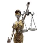 Figura Decorativa Dama de la Justicia Dorado y Plateado