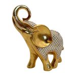Figura Decorativa de Elefante Dorado