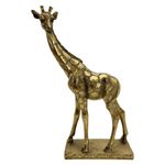 Figura Decorativa de Jirafa en Acabado Dorado