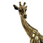 Figura Decorativa de Jirafa en Acabado Dorado