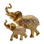 Figura Decorativa de Elefantes Madre e Hijo
