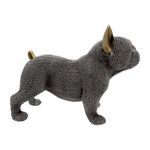 Figura Decorativa de Perro Bulldog de Pie con Textura Metálica