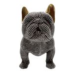 Figura Decorativa de Perro Bulldog de Pie con Textura Metálica